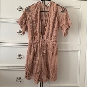 Nude, lace, romper